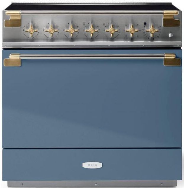 AGA™ Elise 36" Stainless Steel Pro Style Induction Range with Stone Blue Door-0
