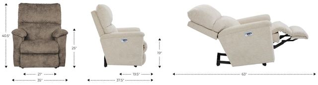 La-Z-Boy® Brooks Mushroom Power Wall Recliner with Headrest and Lumbar-2