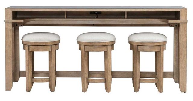 Liberty Furniture Millstone 4-Piece Nutmeg Console Bar Table Set-2