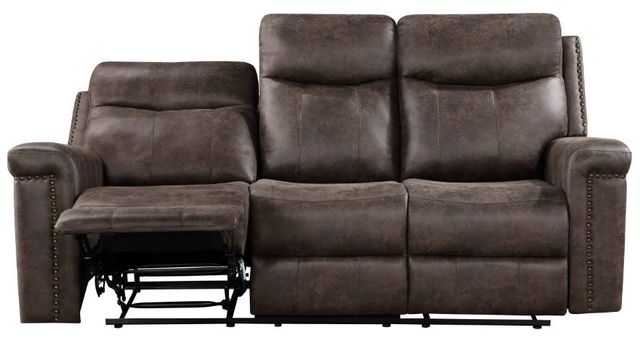 New Classic® Home Furnishings Quade Mocha Dual Manual Reclining Sofa-3