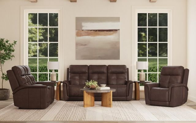Flexsteel® Ranger Rustic Brown Power Reclining Loveseat with Console-2