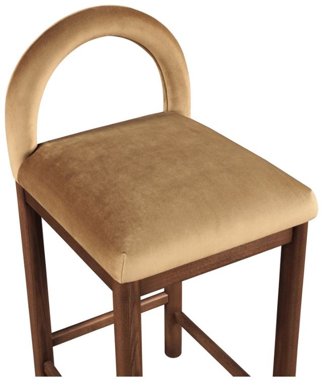 Meridian Furniture Conrad Brown Walnut/Saddle Velvet Upholstered Counter Stool-4