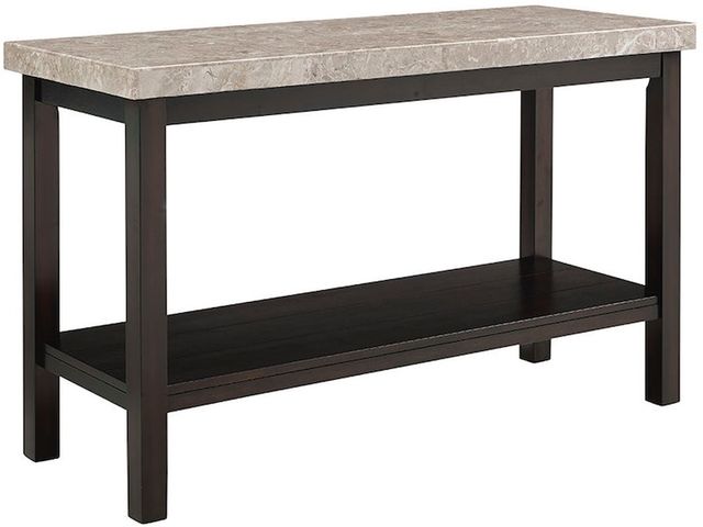 Elements International Kansas Espresso 3-Piece Beige/Espresso Occasional Table Set with Sofa Table-3