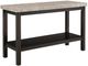 Elements International Kansas Espresso 3-Piece Beige/Espresso Occasional Table Set with Sofa Table-3