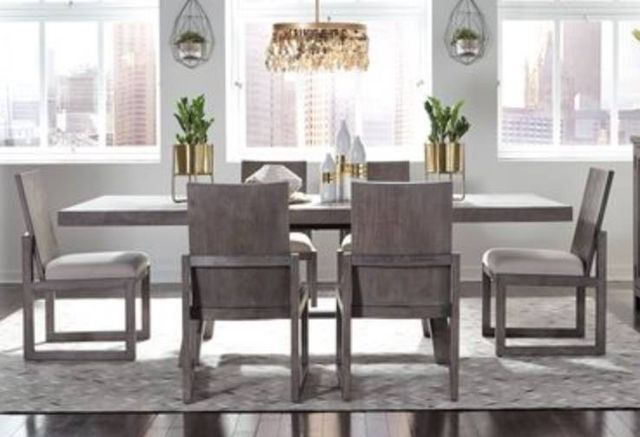 Liberty Furniture Modern Farmhouse 5-Piece Dakota/Dark Gray Trestle Table Set-0