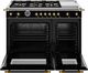 Bertazzoni Heritage Series 48" Fingerprint Resistant Nero Matt Pro Style Gas Range with Gold Accents-1