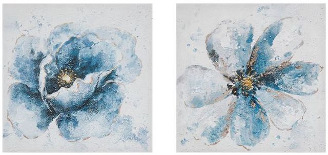 Olliix by Madison Park Gleaming Blue Florals 2 Piece Blue Printed Canvas Set-0