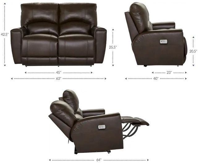 La-Z-Boy® Cassian Oyster Power Reclining Loveseat with Headrest and Lumbar-2