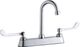 Elkay Chrome 8" Centerset Exposed Deck Faucet with 4" Gooseneck Spout and 6" Wristblade Handles-0