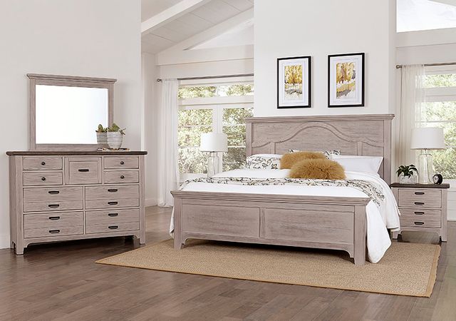 LM Co Home By Vaughan-Bassett Bungalow Home by Ben & Erin Napier Dover Gray Queen Mantel Bed-1