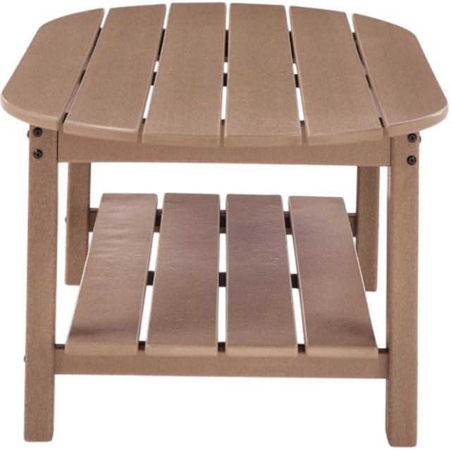 Signature Design by Ashley® Cliffs Beach Driftwood Plastic Outdoor Cocktail Table-3