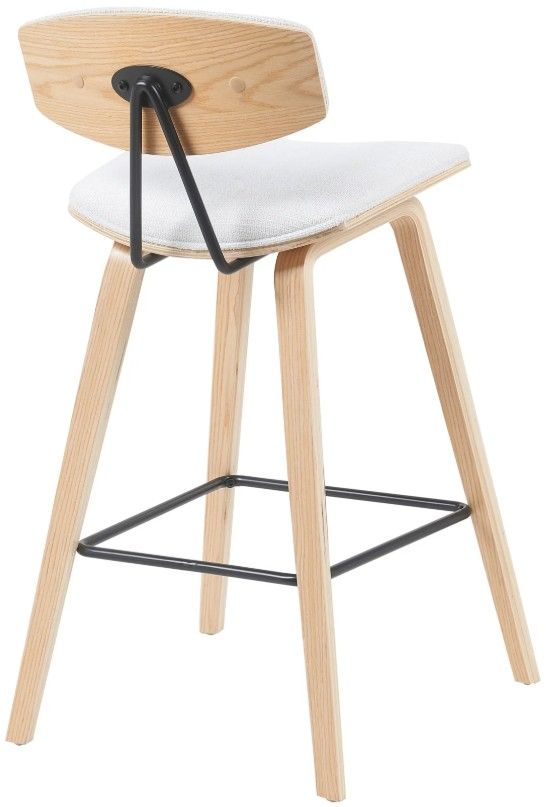 Armen Living Fox Oak/White Barstool-3