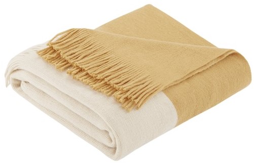 Olliix by INK+IVY Stockholm Yellow Color Block Faux Cashmere Throw