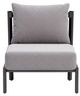 Zuo® Modern Horizon Black/Gray Aluminum Fabric Outdoor Accent Chair-1