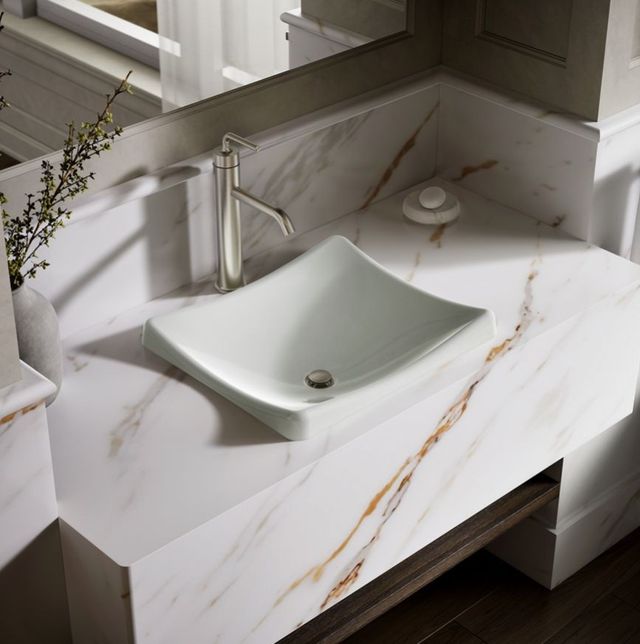 Kohler DemiLav® Sea Salt 18.25" Rectangular Vessel Bathroom Sink, No Overflow-2