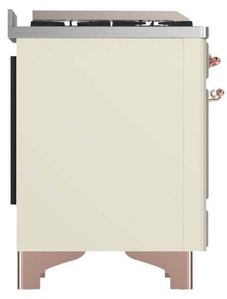 Ilve® Majestic III 40" Antique White Pro Style Dual Fuel Liquid Propane Range with Solid Door and Copper Trim-3