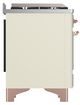 Ilve® Majestic III 40" Antique White Pro Style Dual Fuel Liquid Propane Range with Solid Door and Copper Trim-3