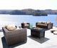 CabanaCoast® Customizable Louvre Wicker Outdoor Loveseat-5