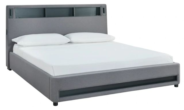 Signature Design by Ashley® Cayberry Gray King Upholstered Panel Bed-1