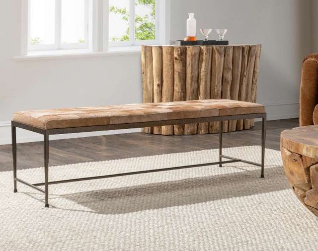 Classic Home Achen Hide Blonde Bench-1