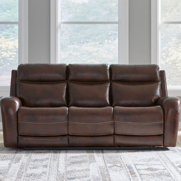 Liberty Furniture Blair Cognac Leather Power Reclining Zero Gravity Sofa-2
