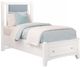 Vaughan-Bassett Bonanza Blue/White Twin Upholstered Panel Storage Bed-0
