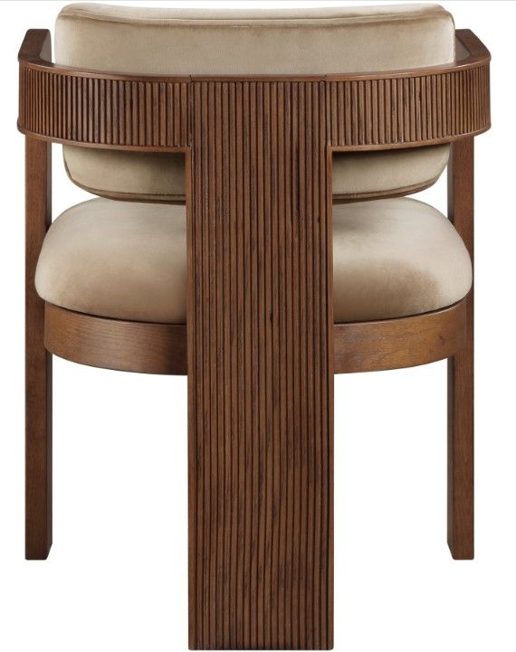Meridian Furniture Sacha Beige/Brown Velvet Dining Chair-3