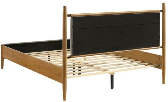 Coaster® Mason Gray/Light Brown Queen Upholstered Panel Bed-3