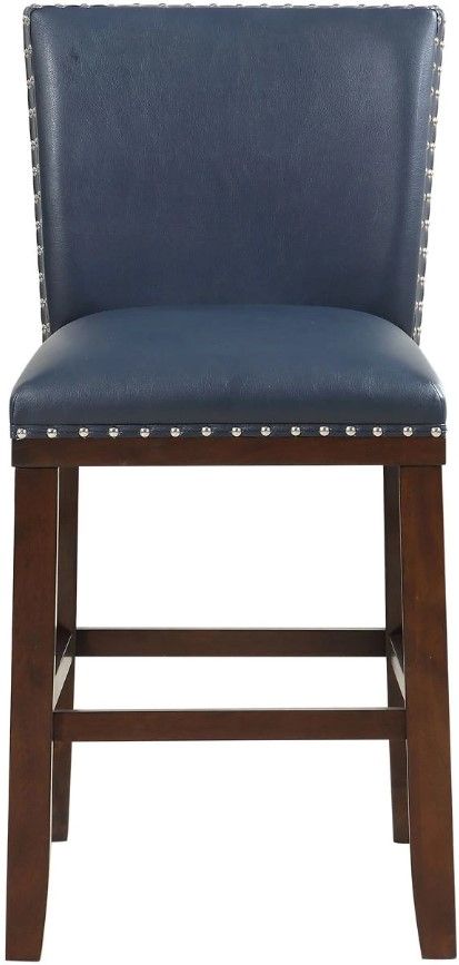 Steve Silver Co. Tiffany Espresso/Navy Upholstered Counter Stool-3
