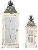 A & B Home Evelyn 2-Piece White Enclosed Outdoor Lantern Set-1