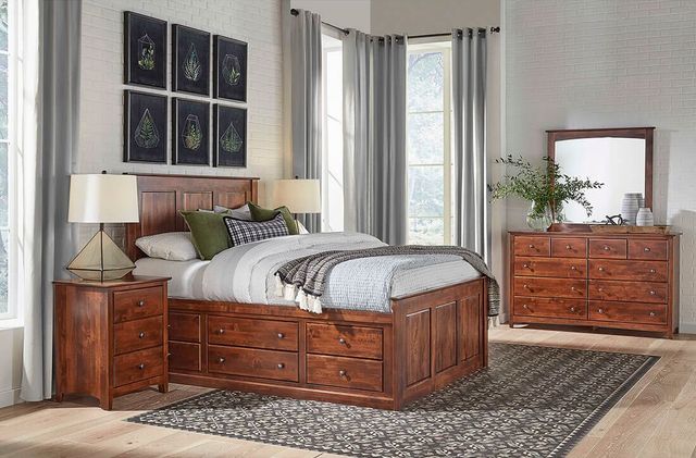Archbold Furniture Customizable Shaker King Chest Panel Storage Bed-3