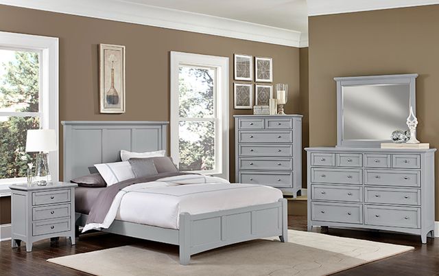 Vaughan-Bassett Bonanza Gray California King Panel Bed-1
