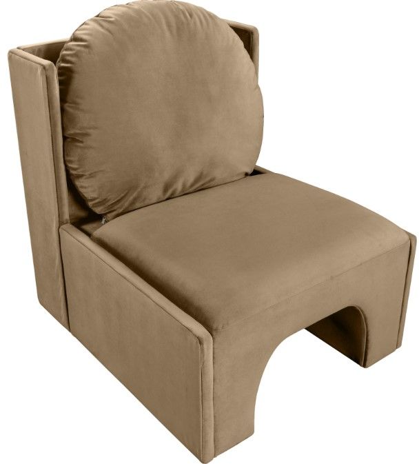 Meridian Furniture Sigma Beige Velvet Upholstered Accent Chair-3