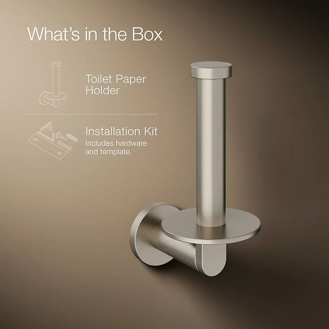 KOHLER® Composed® Vibrant Brushed Nickel Vertical Toilet Paper Holder-4