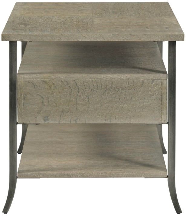 Hammary® Creston Rockford Natural Gray Rectangular End Table with Silver Frame-3