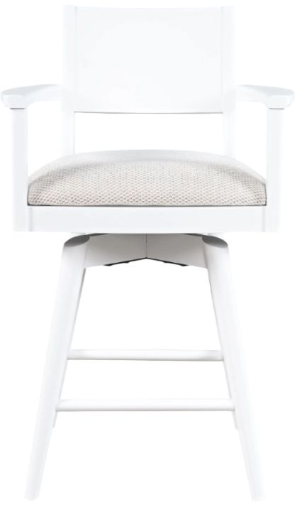 Jofran Inc. Axis White Panel Back Swivel Counter Stool-2