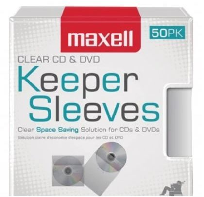 Maxell CD/DVD Keeper Sleeves (50 PK)-0