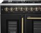 FORNO® Galiano Series Alta Qualita 48" Black and Antique Brass Pro Style Dual Fuel Range -4