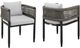 Armen Living Alegria Set of 2 Grey Outdoor Patio Dining Chair-0