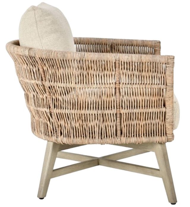Classic Home Collins Natural/Sand Olefin/Synthetic Rope Outdoor Accent Chair-2