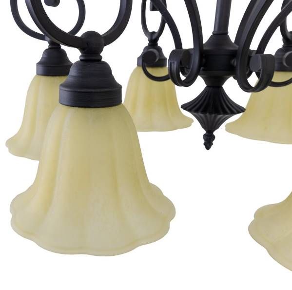 YHD Florence Sierra Slate Downward 6-Light Chandelier-1