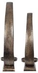 A & B Home 2-Piece Antique Gold Aluminum Ring Candle Holder Set-2