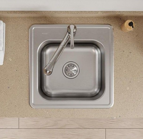 Elkay Celebrity® Brushed Satin 20" 1-Hole Single Bowl Drop-in Laundry Sink-1