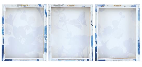Olliix by Madison Park Cobalt Garden 3 Piece Blue Gel Coated Canvas-4