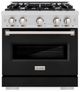 ZLINE Classic Series 30" Stainless Steel Pro Style Dual Fuel Range with Black Matte Door-0
