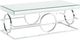 Elements International Pearl Glass Top Coffee Table With Chrome Base-0