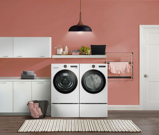 Modern laundry room with Samsung washer and dryer