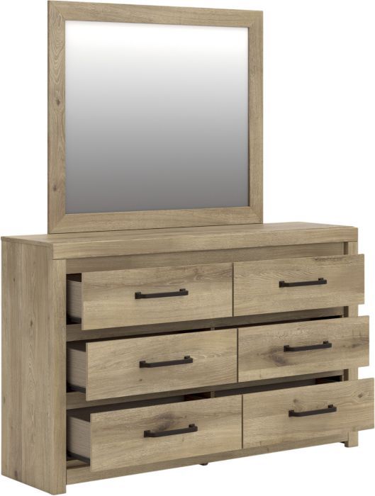 Benchcraft® Brozmont Tan Dresser and Mirror-4