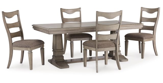 Signature Design by Ashley® Lexorne 5-Piece Gray Dining Table Set-0
