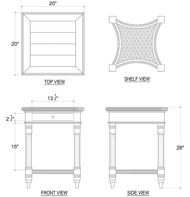 Bramble Customizable Montego Square End Table-1